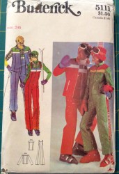 5110 5111 BUTTERICK  VINTAGE ZIP SKI JACKET, SLEEVELESS JACKET, JUMPSUIT PATTERN 8,12 or 38, 40 MR